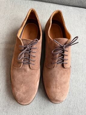 L.L. Bean Men's‎ Beige Leather Suede Oxford Shoes Sz 14
